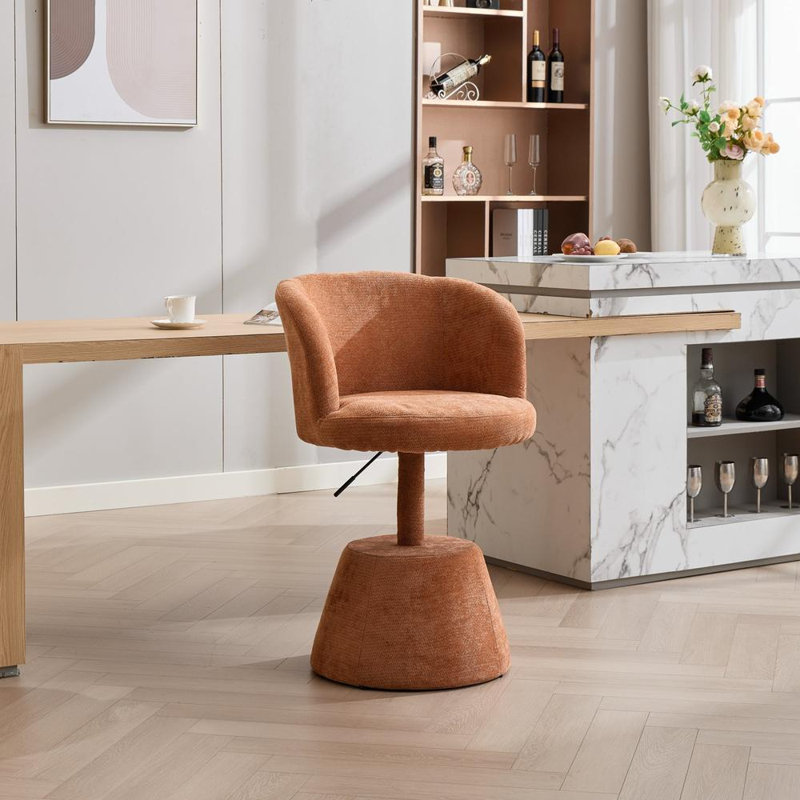 Tabouret de bar rotatif à hauteur réglable pivotant à 360 °, Terracotta