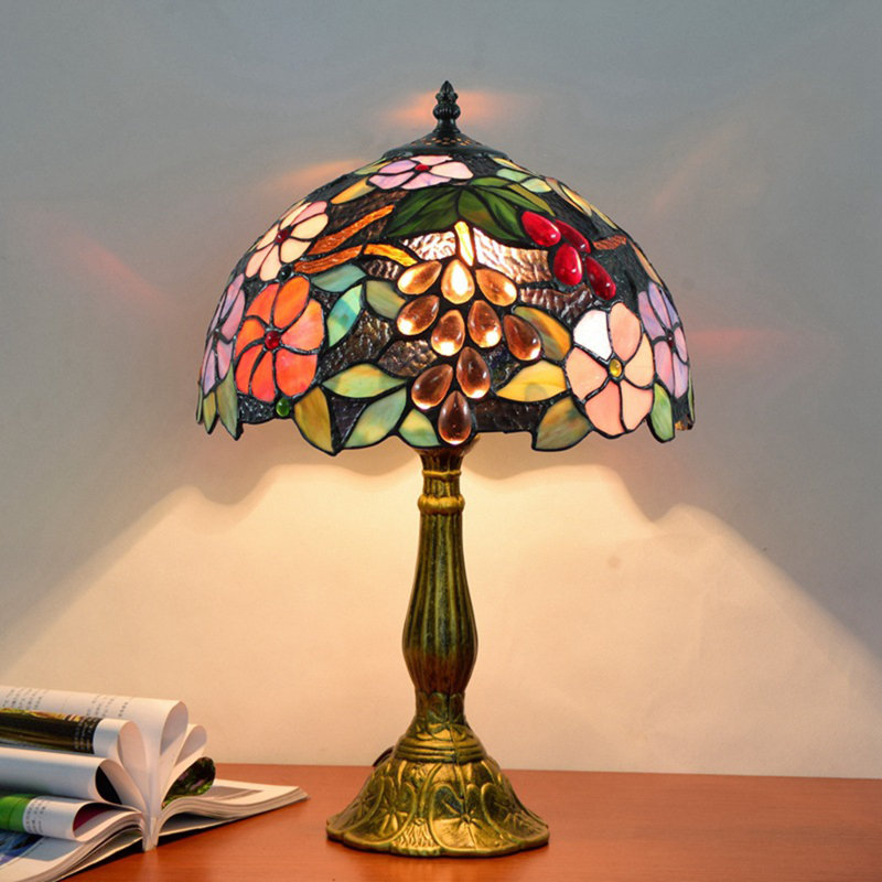 Lampe de table rétro Vintage Floral