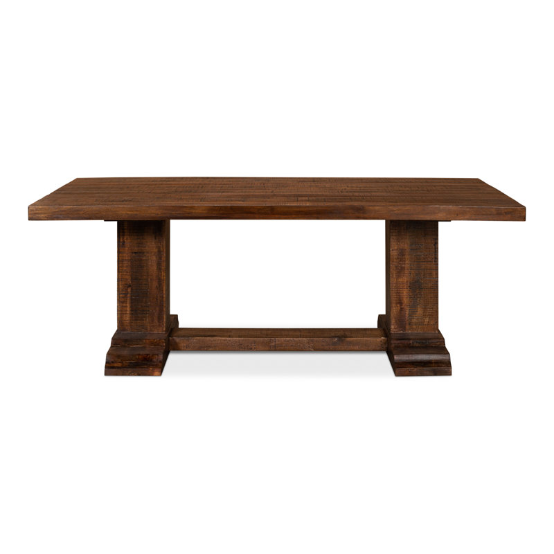 Raphael Rustic Brown Solid Mango Wood Rectangular Dining Table