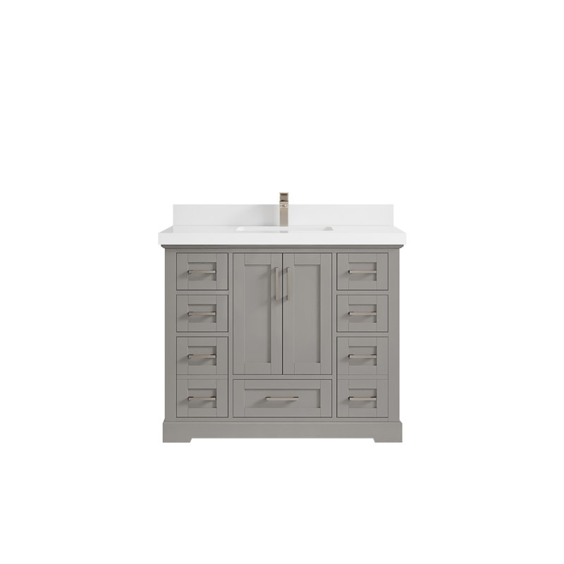 42 po X P 22 po Meuble-lavabo simple escamotable D Esin, Blanc