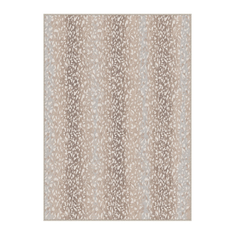 Tapis texturé lavable antidérapant pour espaces intérieurs Isaac, Rectangle 5' x 7'