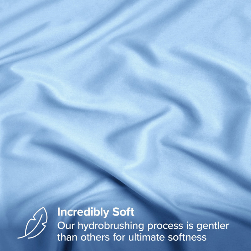 Meliah Microfibre Brushed Fitted Bed Sheet, Super King (6'), Sky Blue