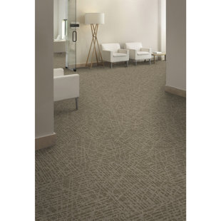 Shuffle Taupe Carpet Tiles - 24 x 24 Indoor/Outdoor, Peel and