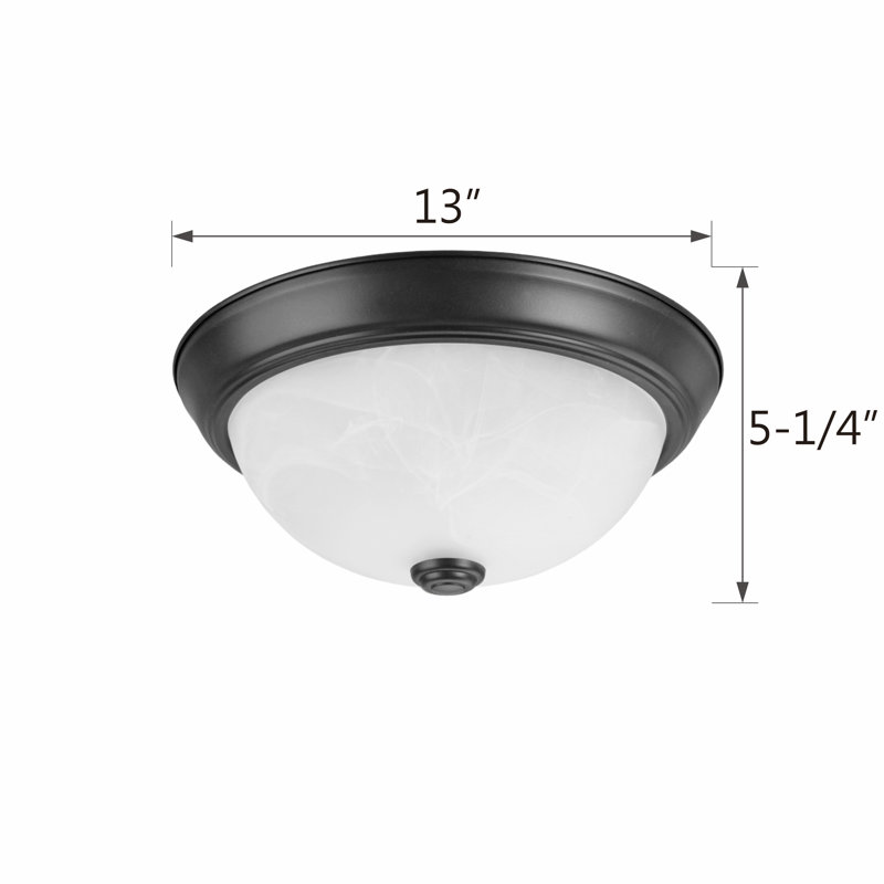 Herkimer Flush Mount, 5.25" H x 13" W x 13" D, Bronze