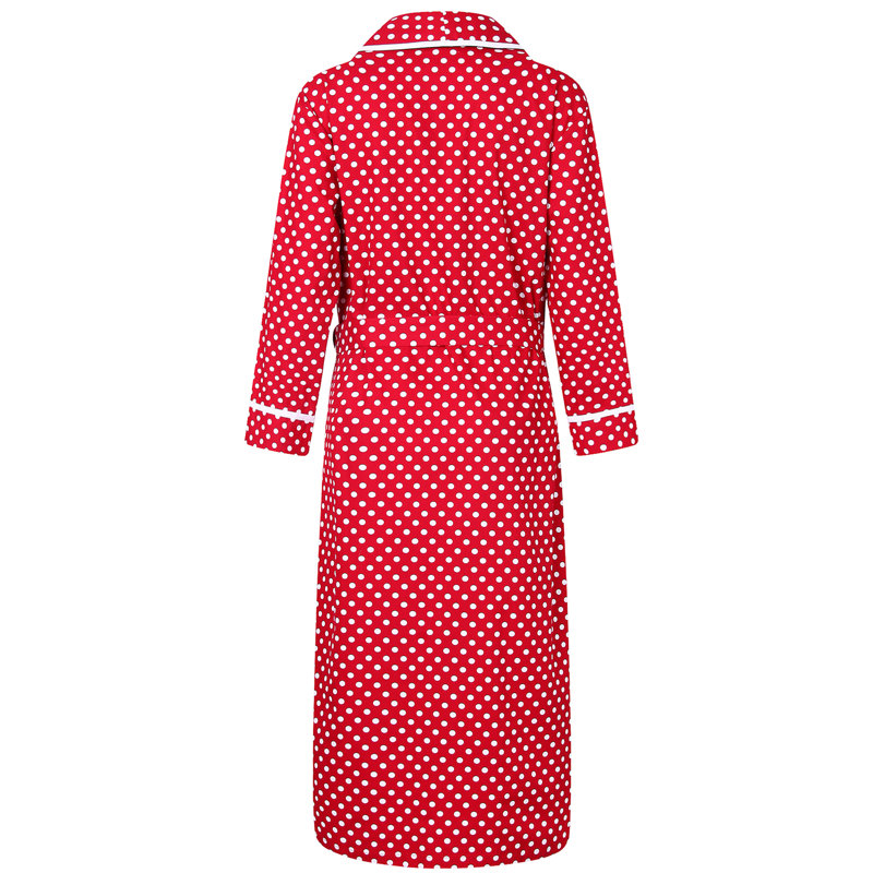 Peignoir 100% coton fille / femme + mi-mollet avec poches, S, Rose