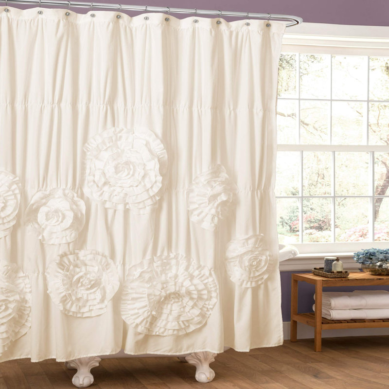 Byars Polyester Shower Curtain, Ivory