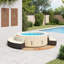 Contour de spa vidaXL en poly rotin noir et bois d'acacia massif