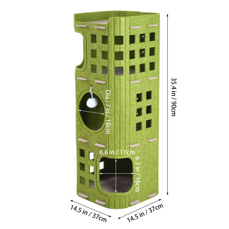 Felt + Polyester Fibre Nest Pet Bed, Green