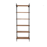 Cole And Grey Wood Rectangular 6 Level Shelving Unit With Black Metal Ladder Frames