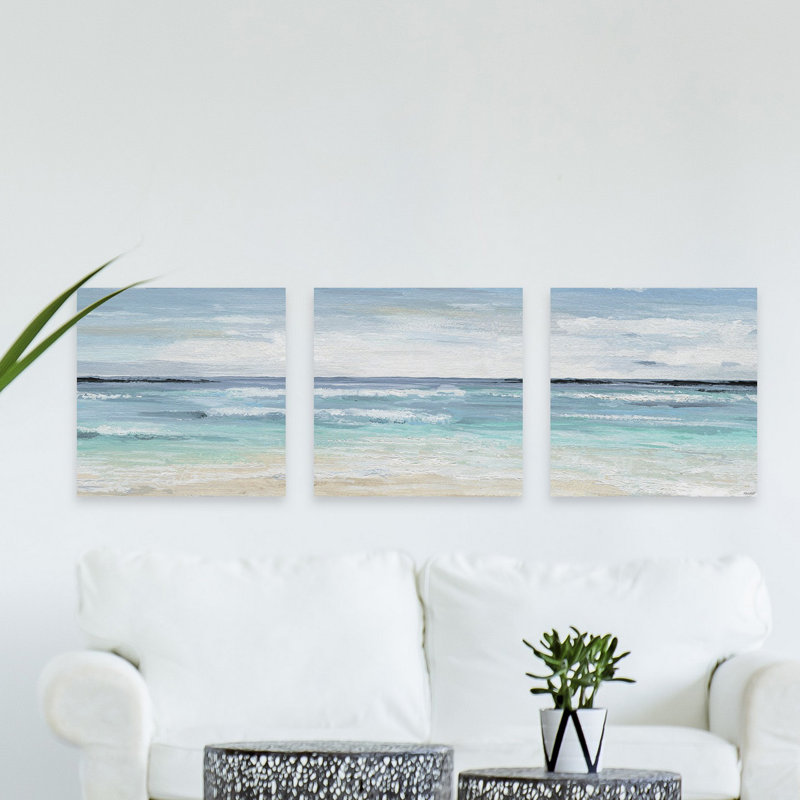 Parsonsfield Beach On II Triptych, H 12 po x l 12 po