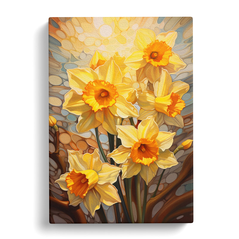 Daffodil Flower Dadaism - Wrapped Canvas Print, 76cm H x 50cm W x 3cm D