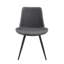 Ensemble de 2 chaises d'appoint Bey, similicuir gris, pieds en métal noir