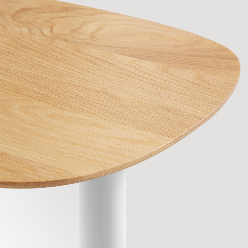 Swole Solid Wood End Table, White Oak/White, 25" H x 20" W x 15" D