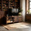 Unfinished TV Stand for TVs up to 75" with Fireplace Included