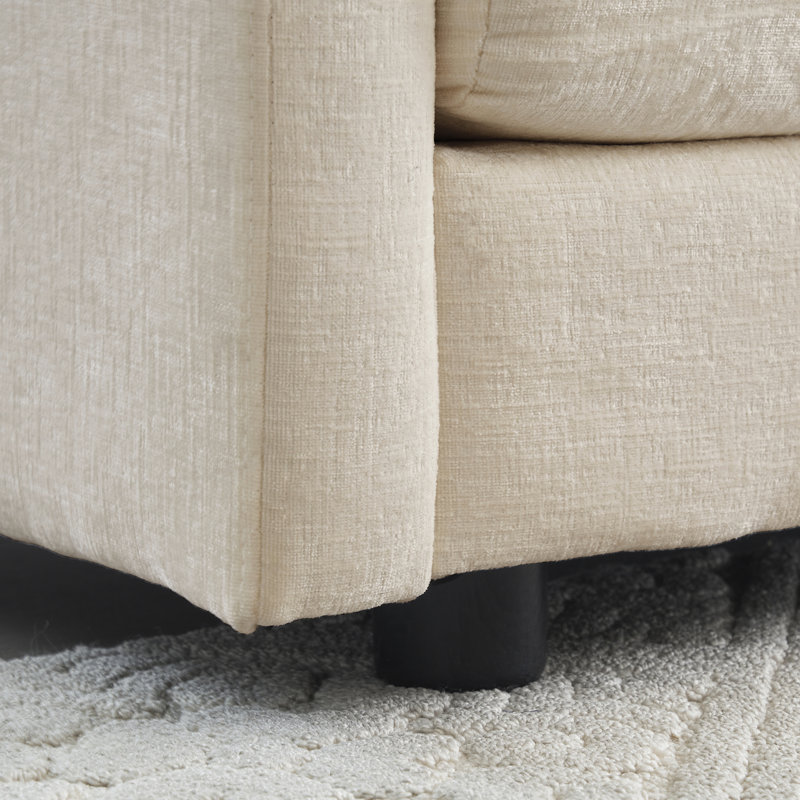 Étagère 4 places en chenille beige avec rangement - Design, pratique et confortable