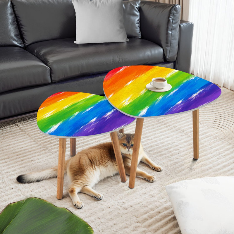 Ensemble de 2 tables basses gigognes Triangle