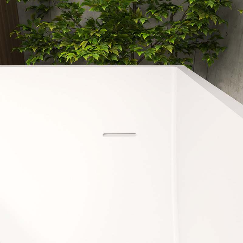67'' X 28'' Solid Surface Freestanding Soaking Bathtub In Matte White