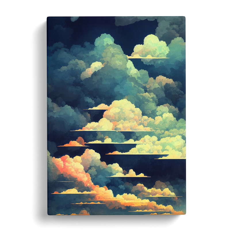 Watercolour Cloudy Sky - Wrapped Canvas, 60cm H x 40cm W x 3cm D