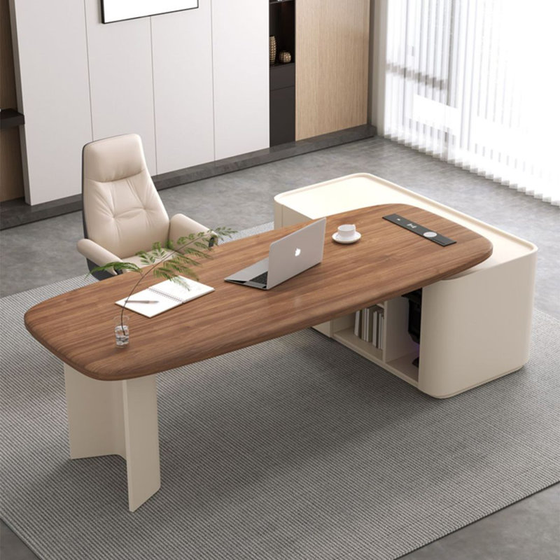 Bureaux rectangulaires en bois manufacturé brun, H 29,53 po x l 55,12 po x P 51,18 po, Retour à gauche