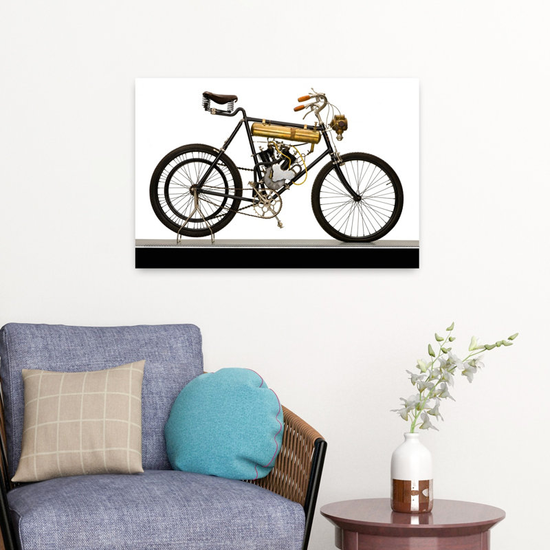 1913 Griffon, 350cc, V-Twin, moto, paysage abstrait classique, art mural, H 16 po x l 24 po
