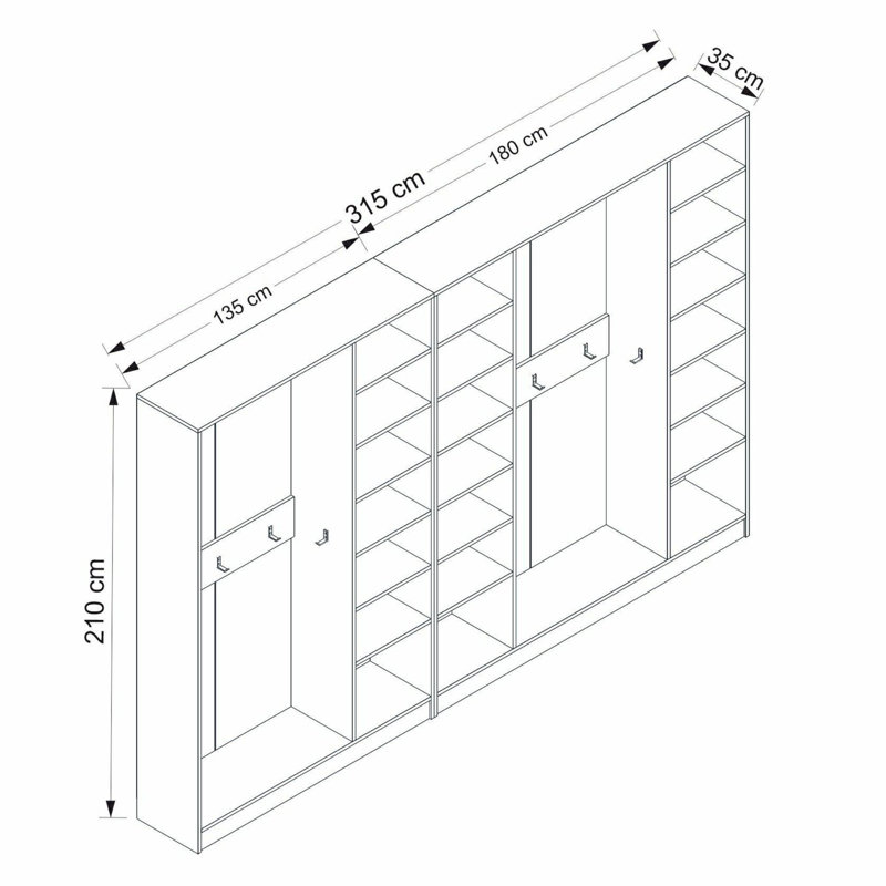 Nichlas 315 cm W Hall Tree
