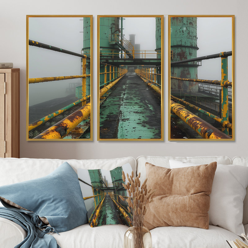 «Monocrhome», ensemble de reproductions d'art mural, Toile avec cadre flottant or, H 28 po x l 36 po x P 1 po