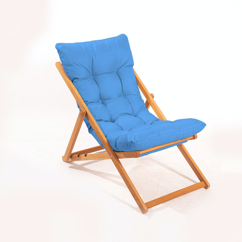 Phillippi Reclining Deck Chair with Cushion, Blue