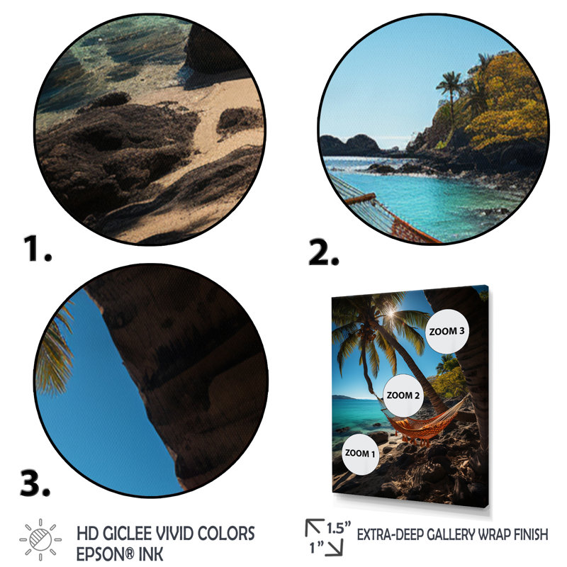 Photo de plage, vibrations tropicales sur toile, Cadre photo noir, L 12 po x H 20 po