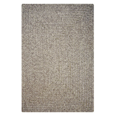  Braided Rug Washable Indoor/Outdoor Weatherproof Beige/Gray Rug