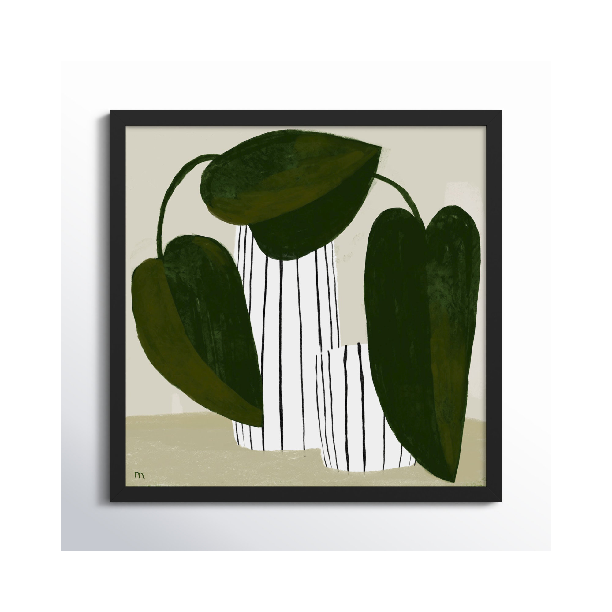 Striped Vases by StudioM, 30" H x 30" W x 1.25" D, Black
