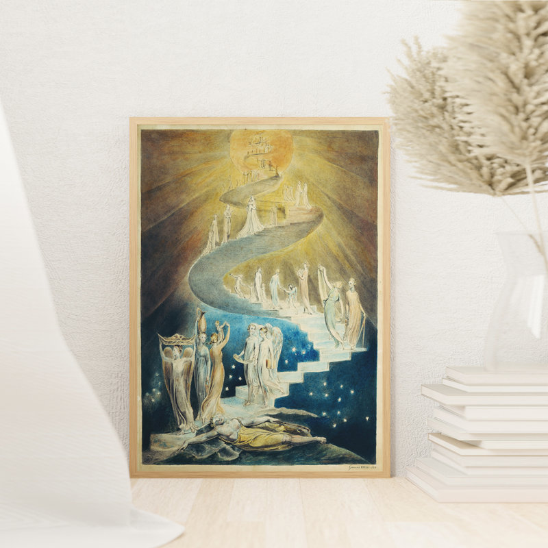 «William Blake - Jacobs Dream Ladder», reproduction d'art sur toile, peinture d'art classique, affiche d'artiste visionnaire.