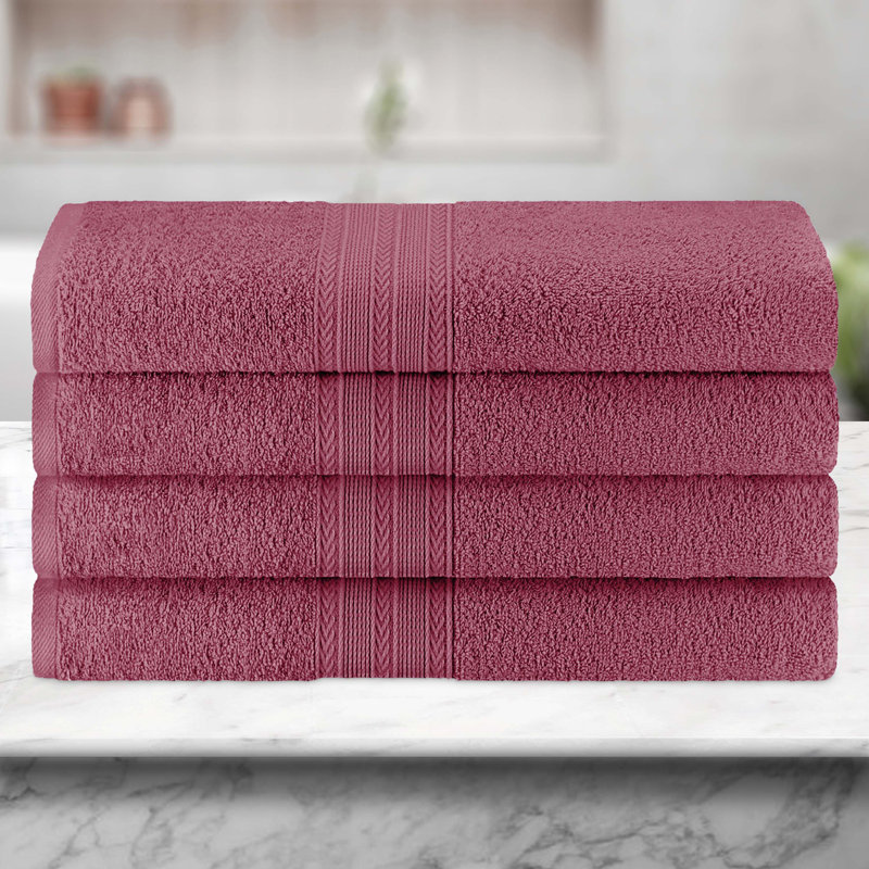 Hannu Eco-Friendly 100% Ringspun Sustainable Cotton Bath Towel Set, Rosewood