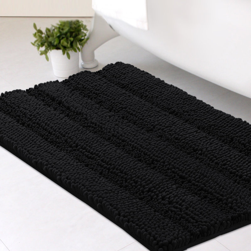 Tapis pour salle de bain Joaquin, Noir, l 20 po x L 32 po