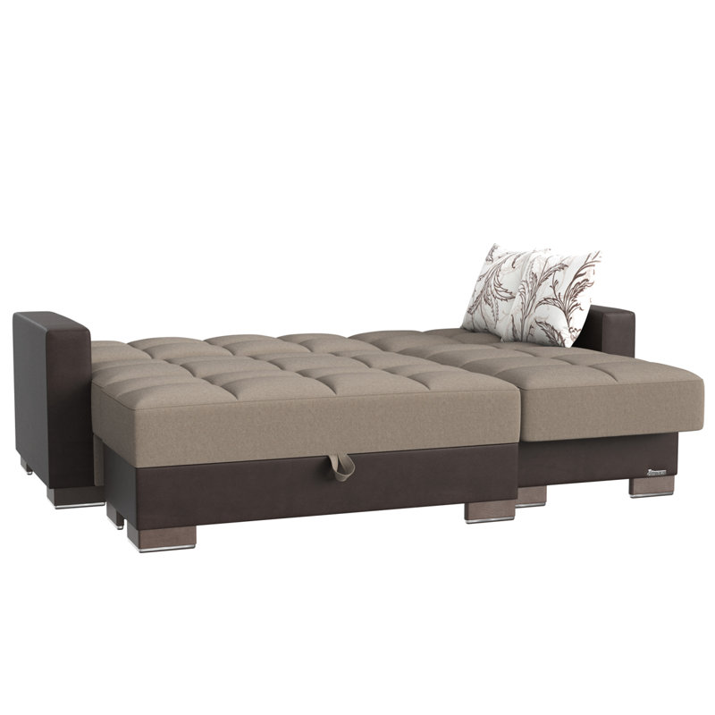 Chaise longue convertible avec rangement Primenest Nimbusflow, Brun