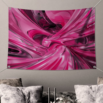 Dynamic Pink Swirls Wall Tapestry - Abstract Wall Decor
