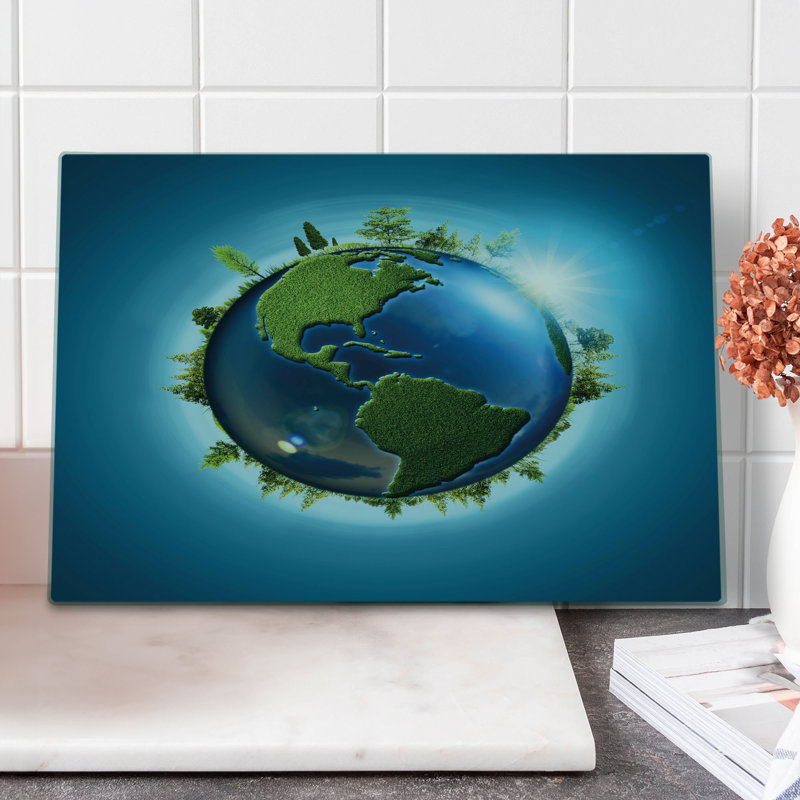 Planche à découper Ambesonne Earth Large Blue Seas Fresh Continent