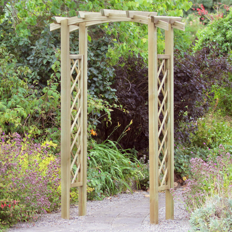 Center 134cm W x 72cm D Solid Wood Arbour in Natural