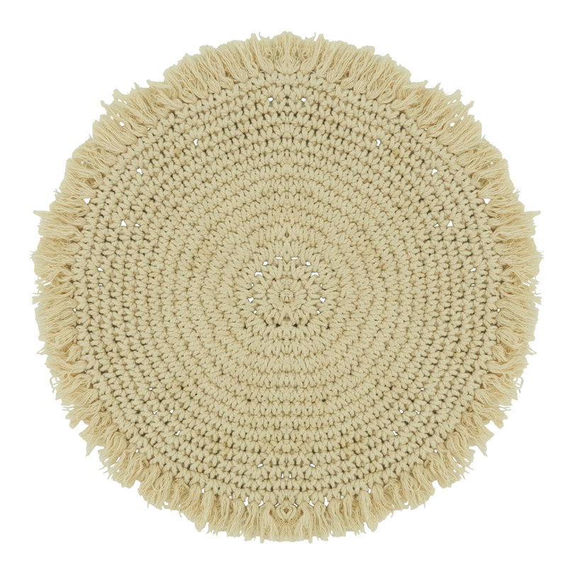 Jaelyn Collection Cotton Round Placemat, Natural