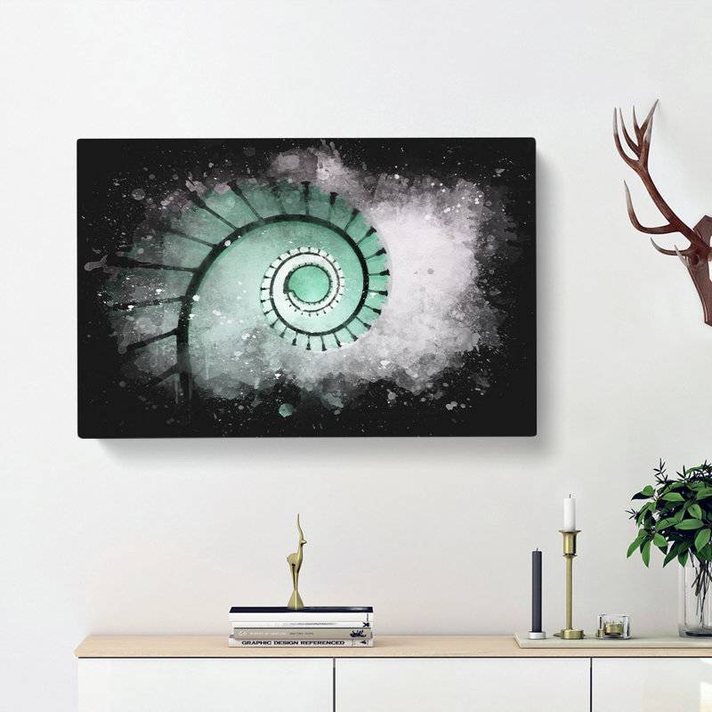 Lighthouse Spiral Staircase - Wrapped Canvas Painting, 60cm H x 91cm W x 3cm D
