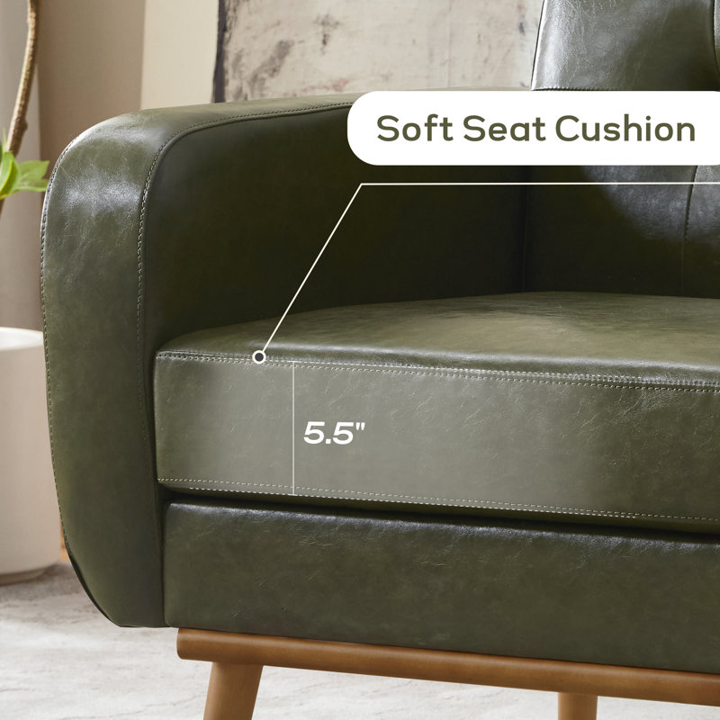 Fauteuil Analeah, Similicuir vert