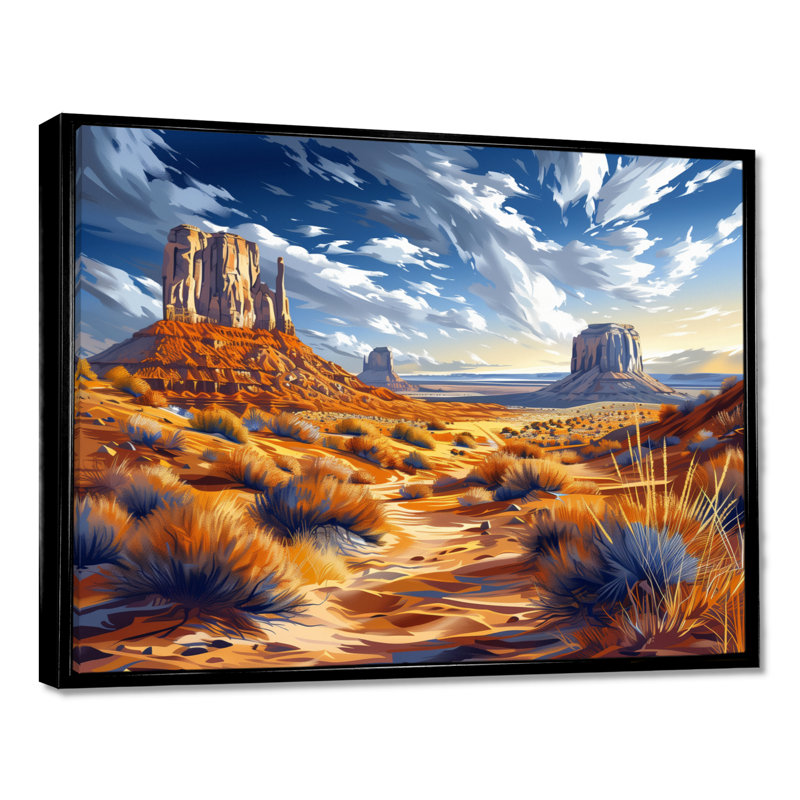 Markiyan - désert, impression d'art mural, Toile avec cadre flottant noir, H 12 po x l 20 po x P 1 po