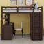 Lit mezzanine avec tiroirs, bureau et garde-robe-904161105