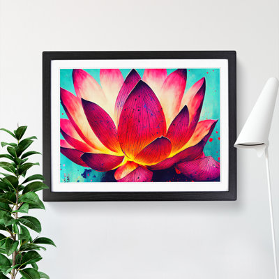 Lotus Flower Splatter (2) - Single Picture Frame Print