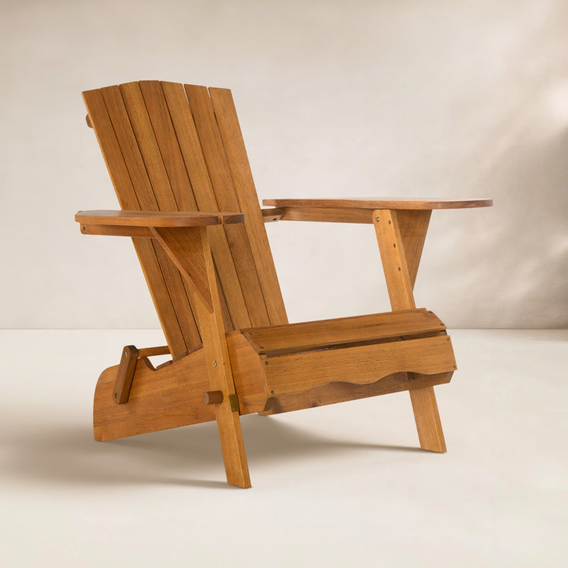Boonville Eucalyptus Outdoor Adirondack Set, Natural