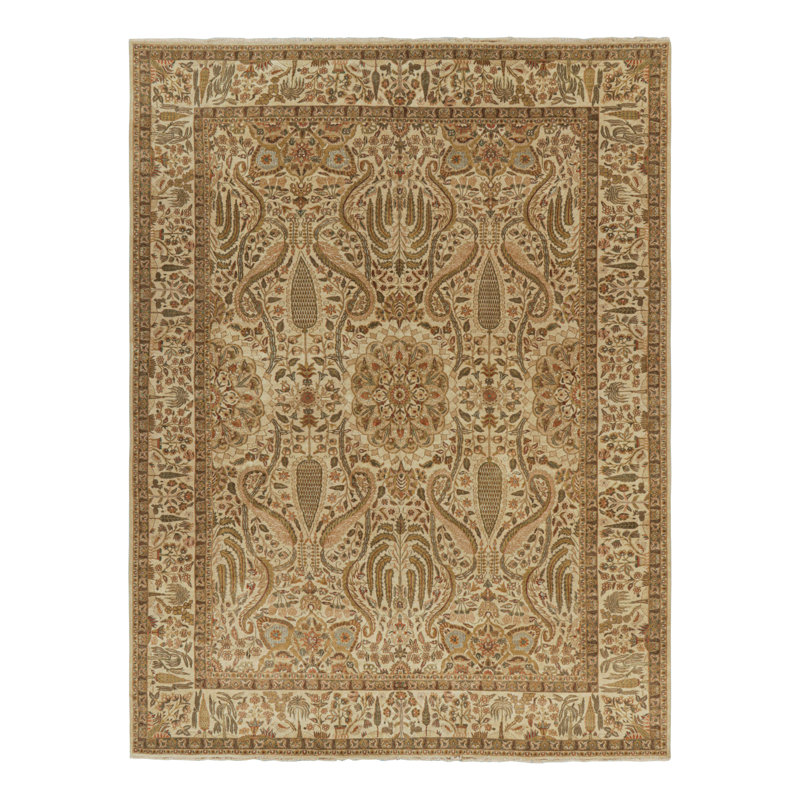 Hand Knotted Wool Floral Area Rug