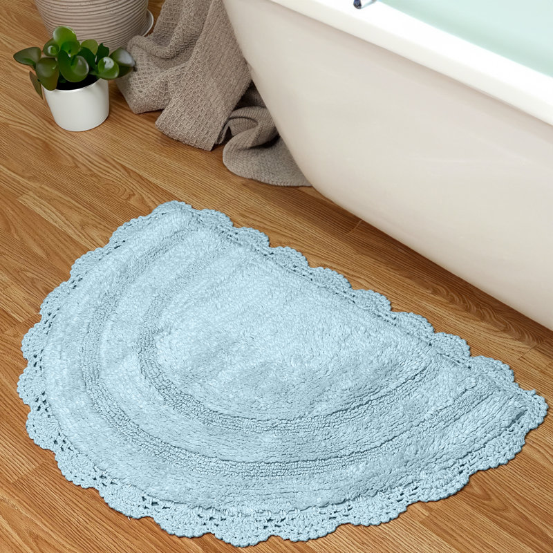 Tapis pour salle de bain Crouseville, Bleu poudre