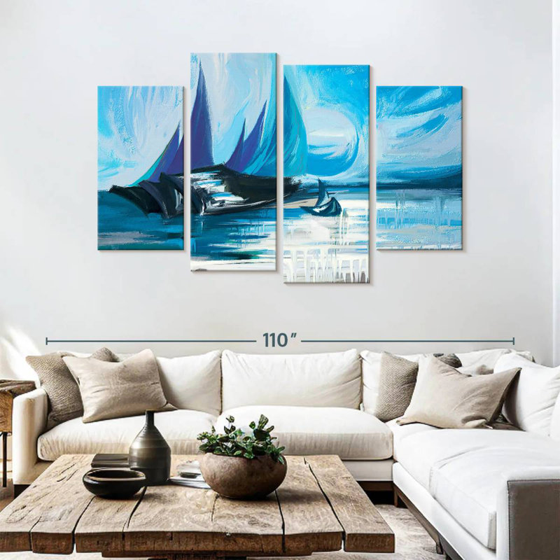 Avery Sailboats Abstract Landscape, 54" H x 84" W