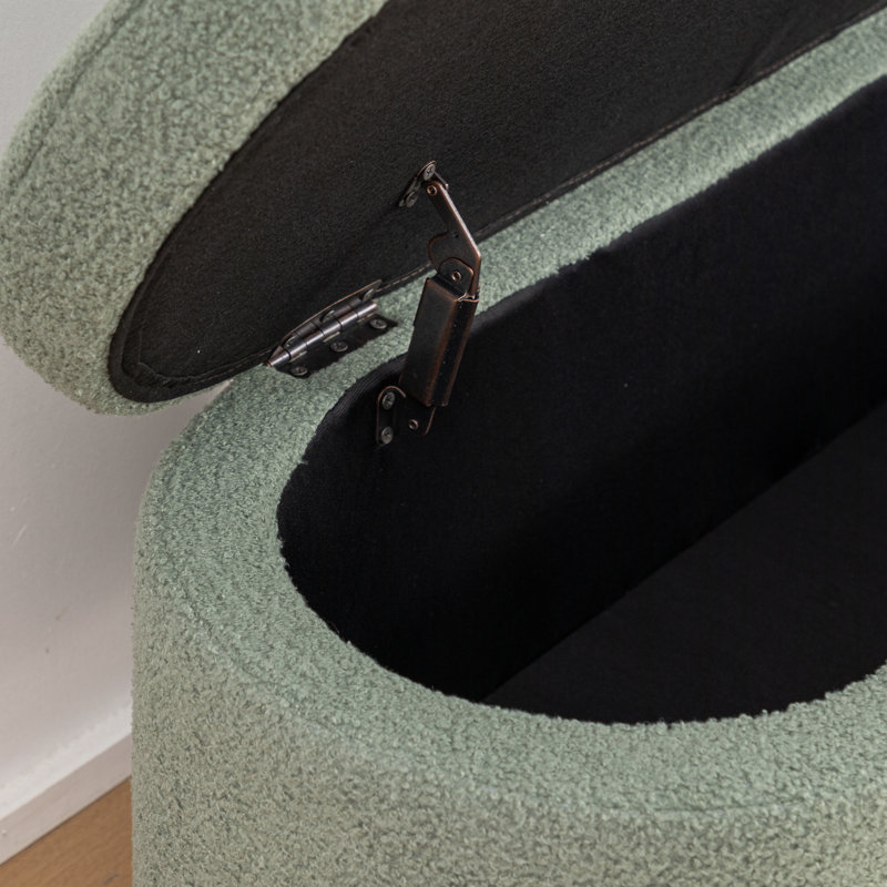 Banc de rangement rembourré à couvercle rabattable pour l'extrémité du lit, Vert