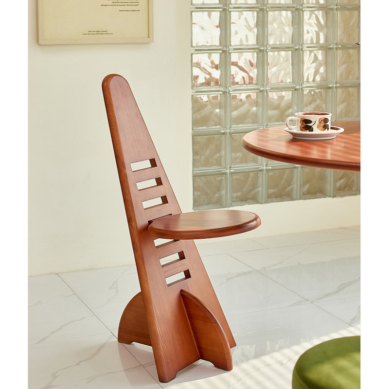 Chaise de salle à manger rétro en bois de frêne massif réglable