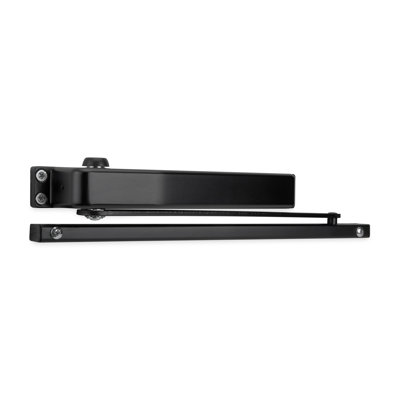 Residential Hold Open Mini Door Closer in Brown, Black, and White